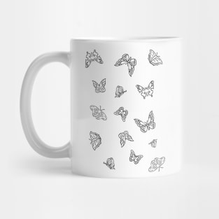 Butterflies Pattern | Butterfly | Black and White Mug